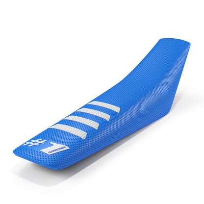 RIBBED Seat Cover - Light Blue/White