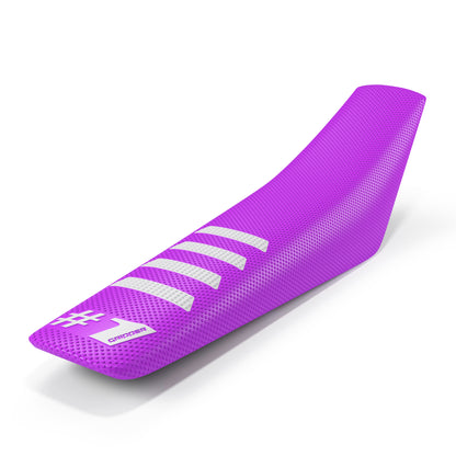 RIBBED Seat Cover - Purple/White