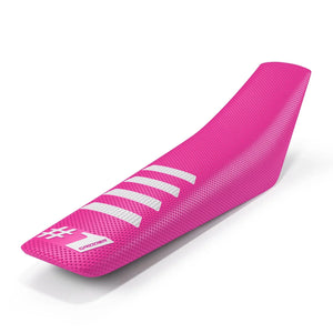RIBBED Seat Cover - Pink/White